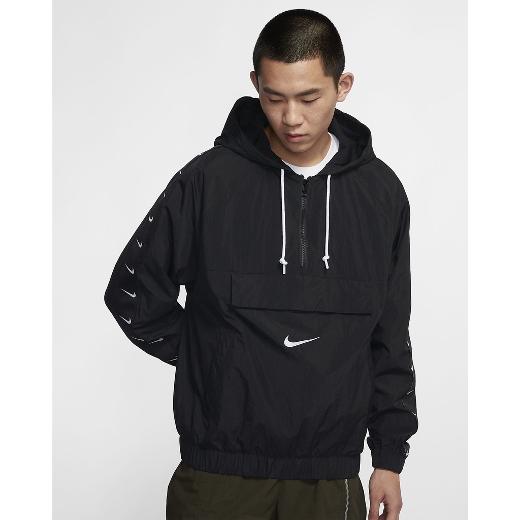 Áo khoác Nike Taped Swoosh Popover Jacket - Đen