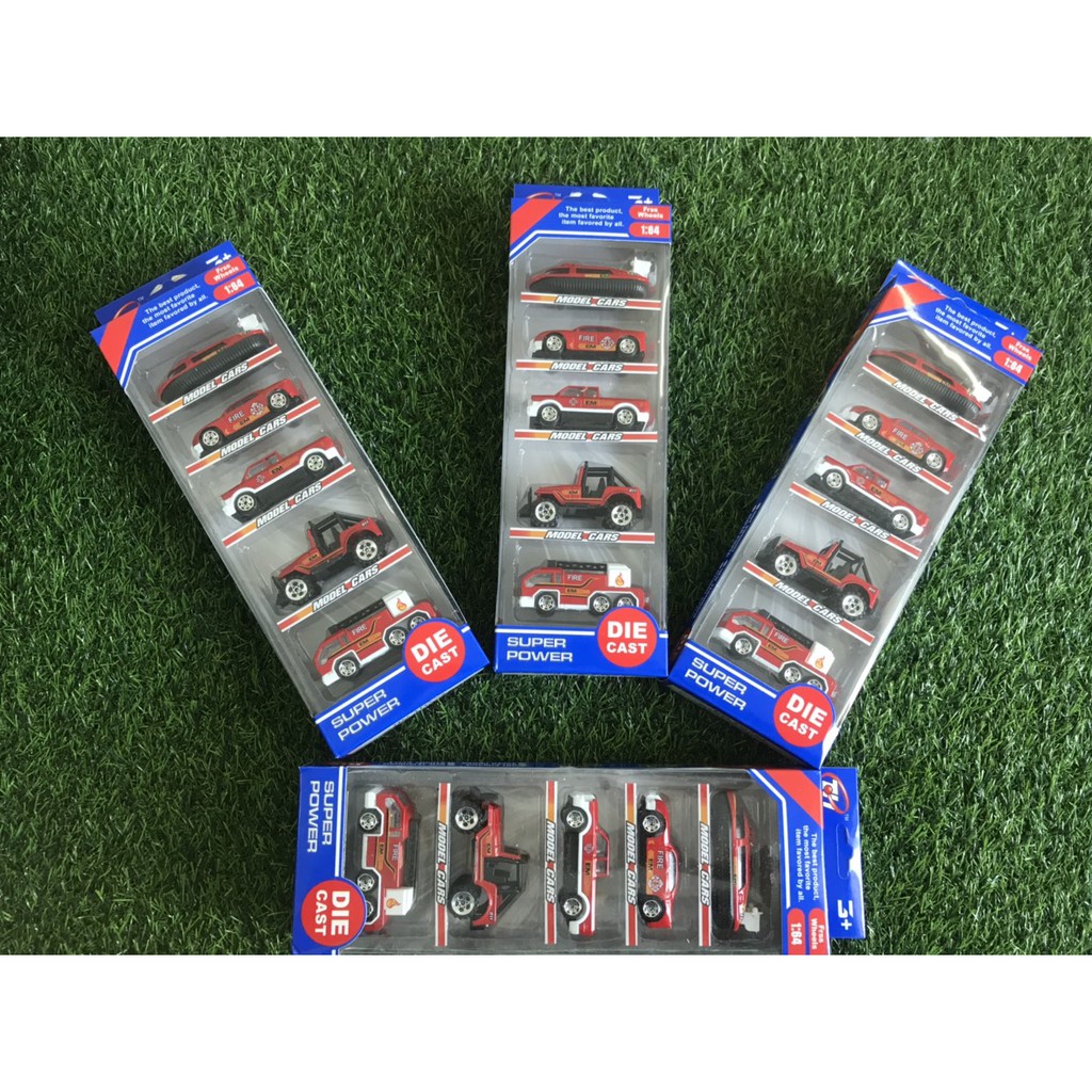 Set 5 ô ô cứu hỏa mini đồ chơi ô tô cứu hỏa mô hình phương tiện cứu hỏa