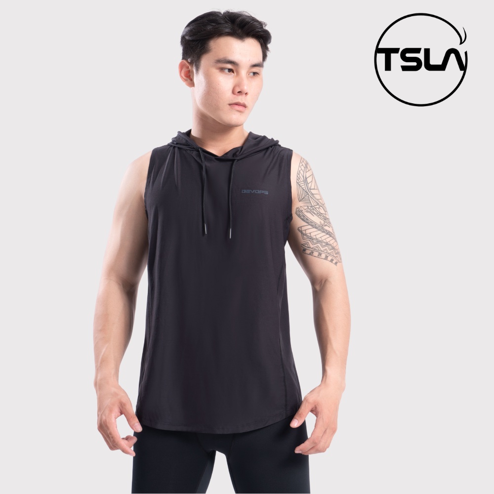 Áo hoodie nam ba lỗ TSLA form bigsize oversize trên 100kg chất kháng khuẩn chống uv chạy bộ tập gym thể thao TSO2022