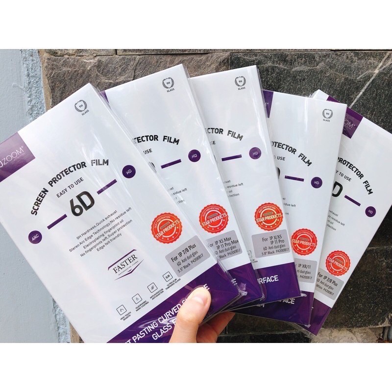 (iPhone7plus đến 12 Pro Max _Kính cường lực Kuzoom 9D chống bụi màn loa Full màn hình chính hãng