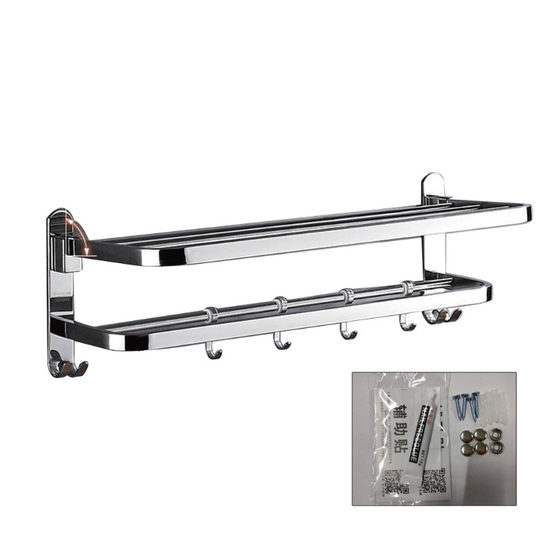 Giá Đỡ Treo Khăn Tắm Gắn Tường Bằng Thép Không Gỉ Thiết Kế 4 Thanh Trượt Tiện Dụng