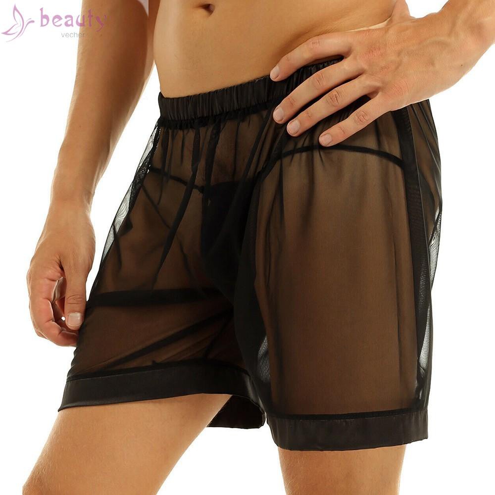 Quần lót boxer lưới xuyên thấu cho nam
