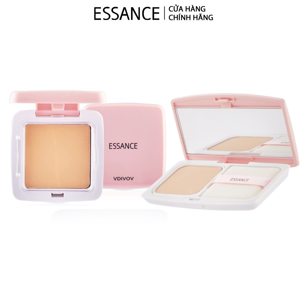 Combo trang điểm mịn mượt lâu trôi Phấn nền Essance Veil Fit Two Way Cake SPF40/PA++ 7g và Phấn phủ Silky Pact 11g