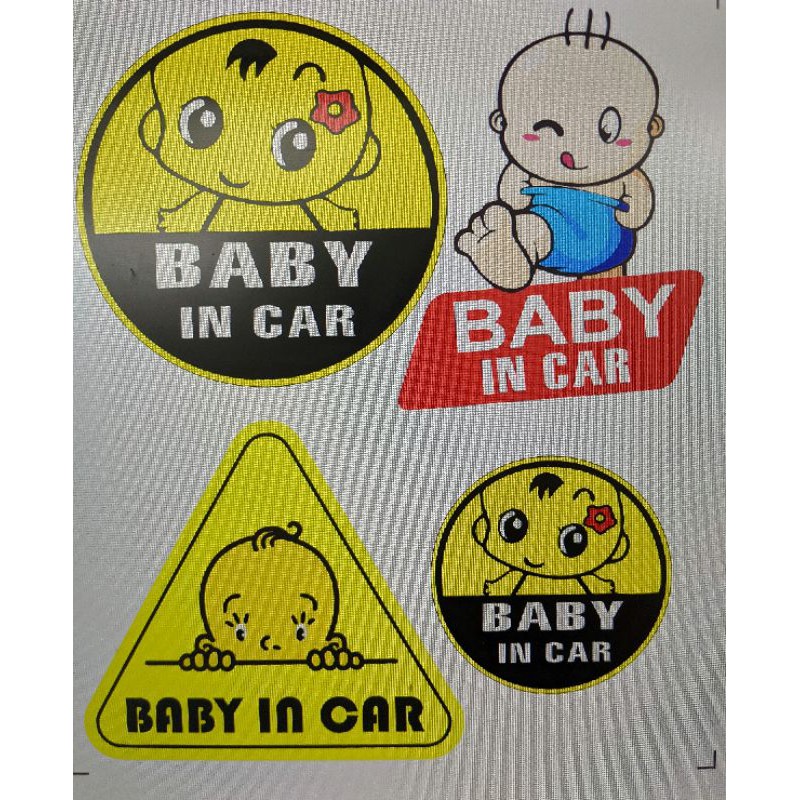 sticker baby in car 4 tấm