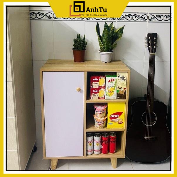 Tủ gỗ đựng đồ đa năng, kệ gỗ MDF tủ decor phong cách hiện kích thước cao 77cm x ngang 60cm x sâu 30cm