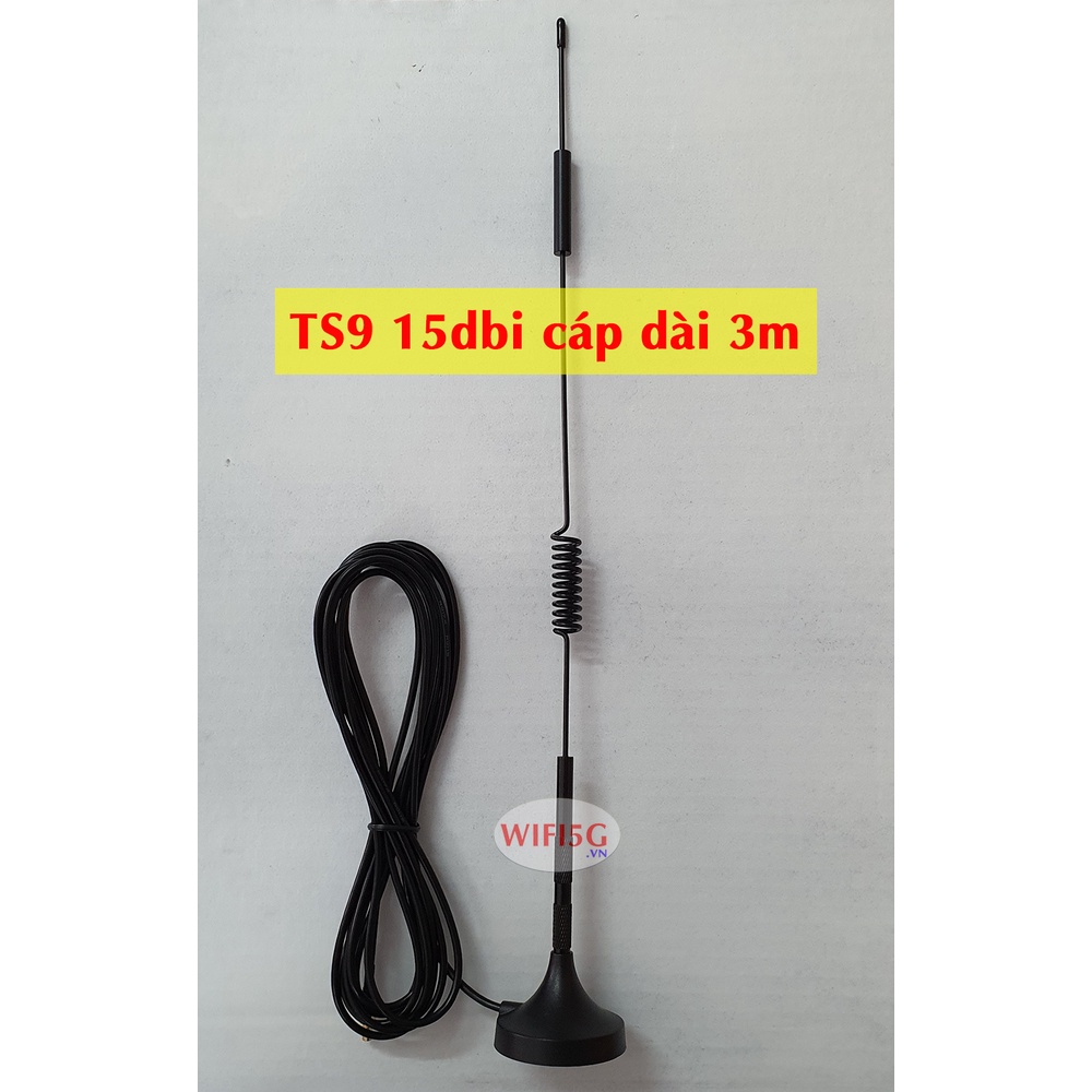 Anten 3G/4G chuẩn TS9 15dBi cáp dài 3m