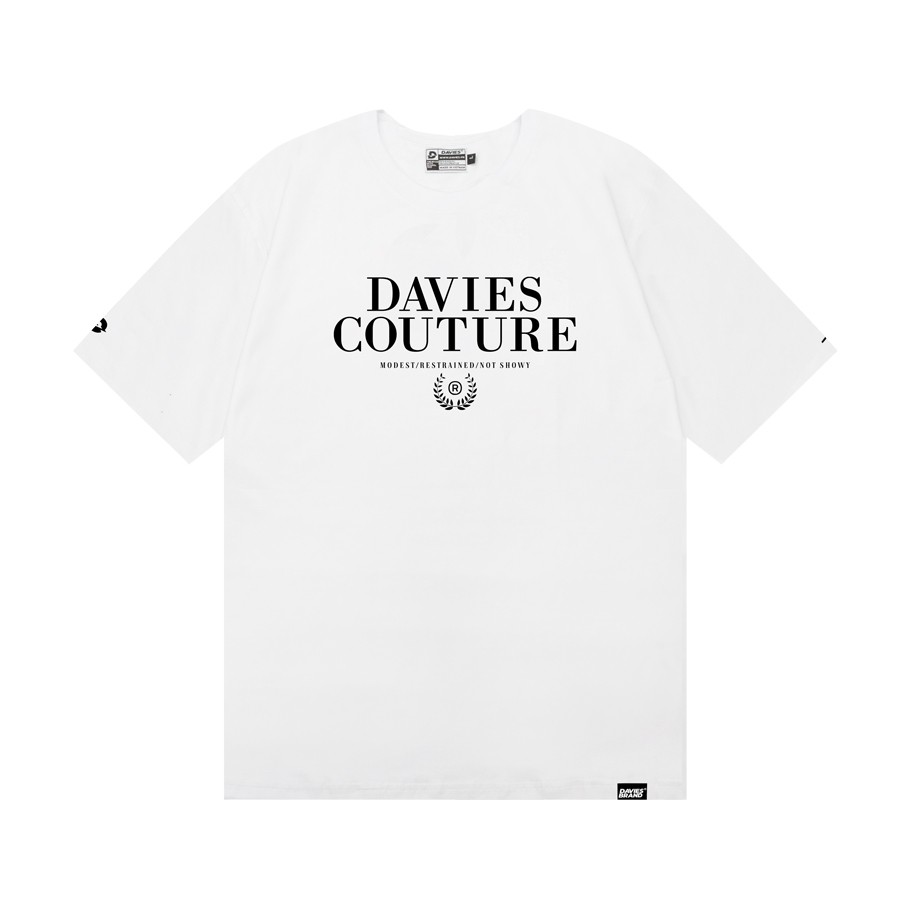 DAVIES - Áo phông nam form rộng tay lỡ màu trắng Couture - Áo thun basic tee | WebRaoVat - webraovat.net.vn