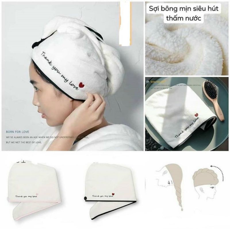 khăn quấn tóc nhanh khô