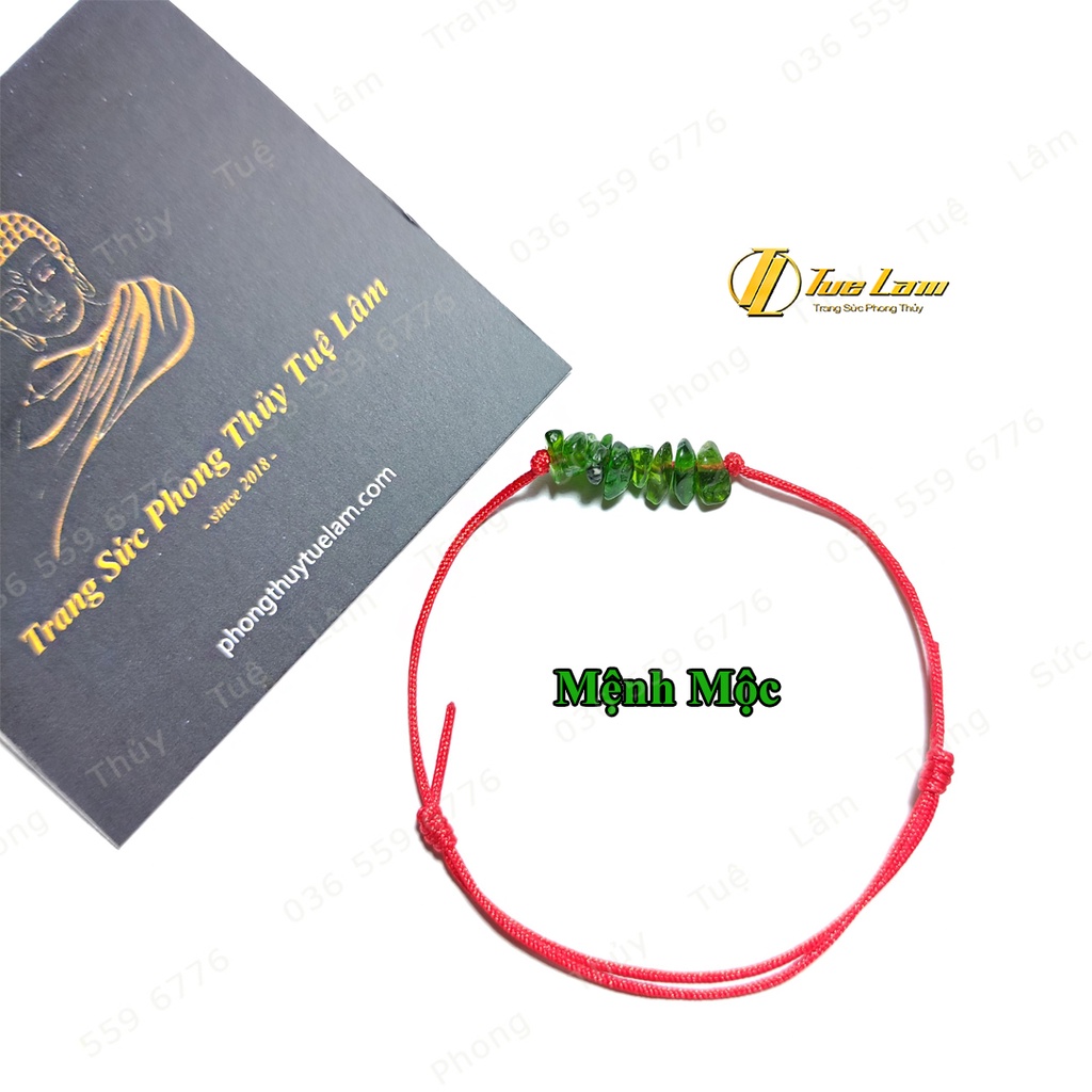 Vòng tay chỉ đỏ may mắn mix hạt nhiều màu hợp mệnh - Tuệ Lâm