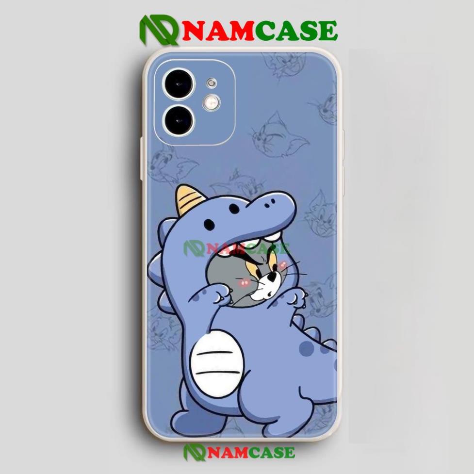 Ốp lưng iphone 6/6s/7/8/X/XS/Xr/11/12/13 Pro Plus Max Cạnh viền vuông silicon mềm dẻo hình tom jerry cute dễ thương đẹp