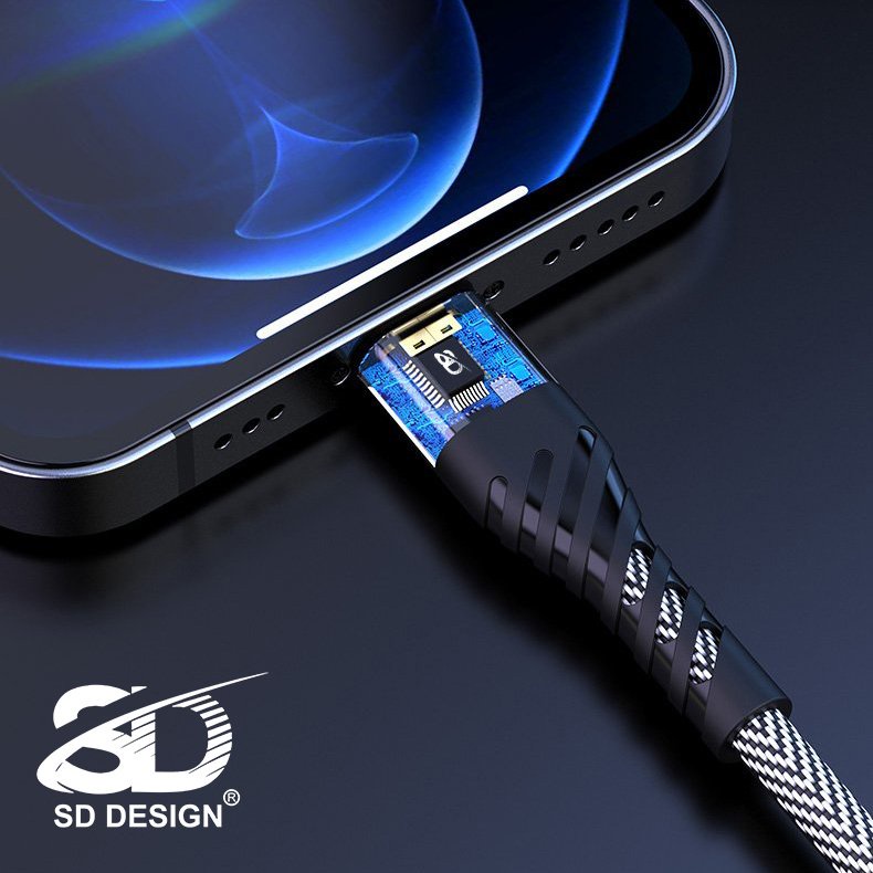 Cáp sạc PD 20W L9 chính hãng SD Design, chân sạc USB C Sang Lighting dây dù chống đứt cho ip 6 đến 13 pro max