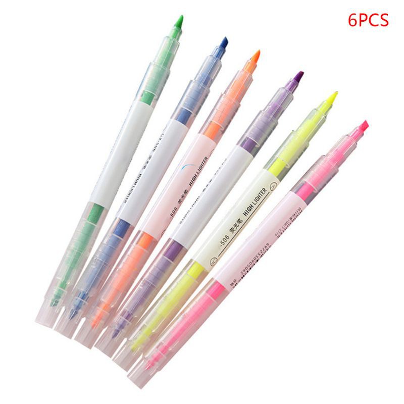 Bộ bút dạ quang hai đầu 6 màu chuyên dụng cho vẽ tranh