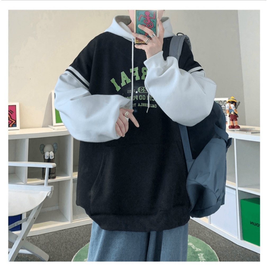 (MẪU MỚI) ÁO KHOÁC HOODIE NAM PHỐI HAI MÀU  VIỀN TAY CÁ TÍNH SÀNH ĐIỆU PHONG CÁCH THỜI TRANG HHP