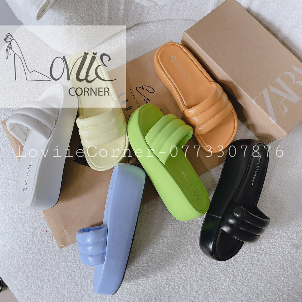 DÉP NỮ LOVIIECORNER - DÉP XUỒNG THỜI TRANG PHONG CÁCH NỮ TÍNH QUAI NGANG BẢN TO ĐẾ BẰNG D220857