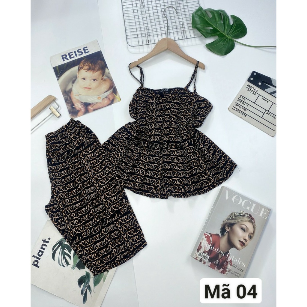 Bộ ngủ lửng nữ, đồ bộ mặc nhà nữ chất lụa mango 2 dây loại đẹp mềm mịm mặc siêu mát