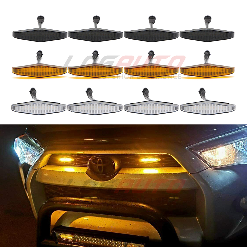Dành cho Toyota 4Runner TRD Pro 2014-2021 Đèn lưới tản nhiệt phía trước Đèn LED chạy bộ màu vàng có 