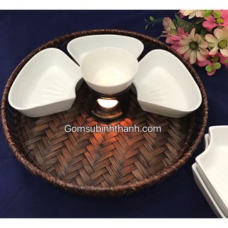 KHAY LẨU KEM - GỐM SỨ BÁT TRÀNG