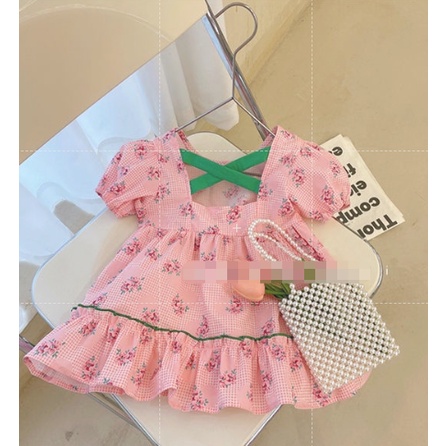 Đầm Công Chúa In Hoa Kiểu Phương Tây Thời Trang Mùa Hè 2022 Cho Bé Gái