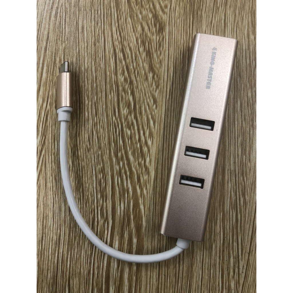 CÁP TYPE C SANG LAN 10/100 (480Mbps) VÀ 3 CỔNG USB 2.0 CHÍNH HÃNG KING-MASTER KM007