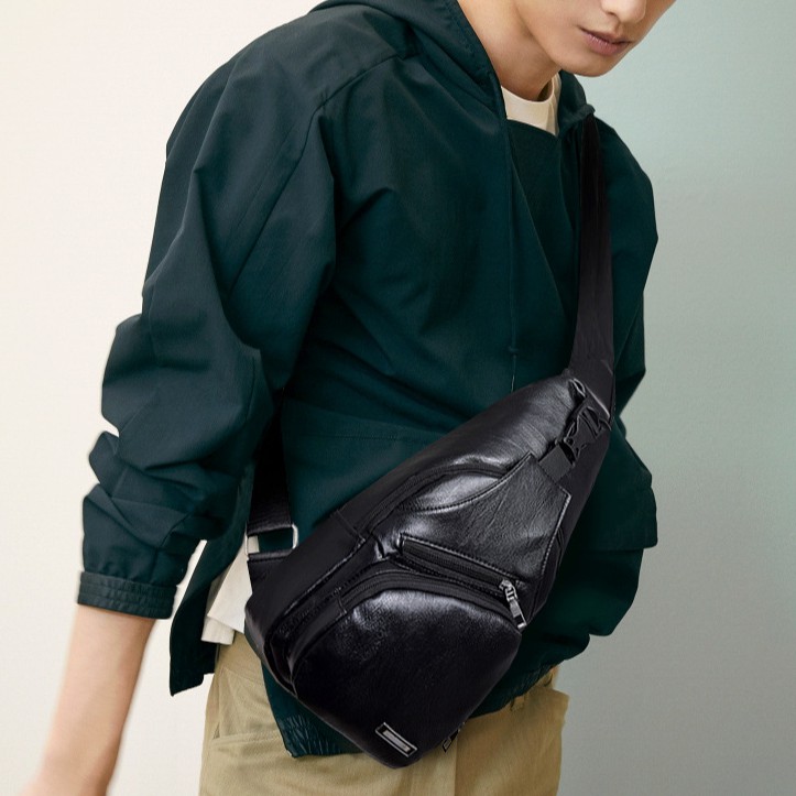 Túi đeo chéo nam da PU nhiều ngăn tích hợp sạc pin TC02 | BigBuy360 - bigbuy360.vn