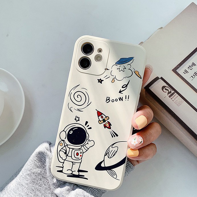 Ốp lưng iphone cạnh vuông vũ trụ 3 4 5s/6/6plus/6s/6splus/7/7plus/8/8plus/x/xr/xs/11/12/pro/promax