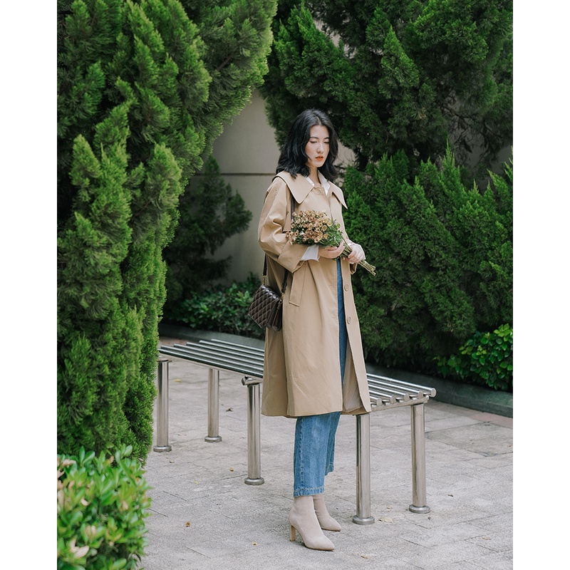Giày boots cao gót da lộn khóa sau mũi nhọn công sở phong cách vintage Hàn Quốc | WebRaoVat - webraovat.net.vn