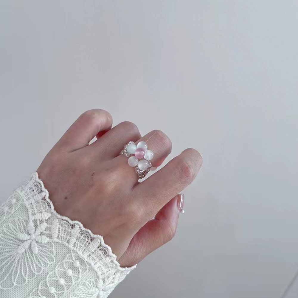 Nhẫn Đính Đá Opal Màu Sắc Ngọt Ngào