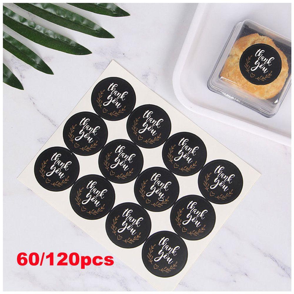 LAYOR1 Set 60 / 120 Miếng Dán Tròn In Chữ Thank You Trang Trí Túi Bánh