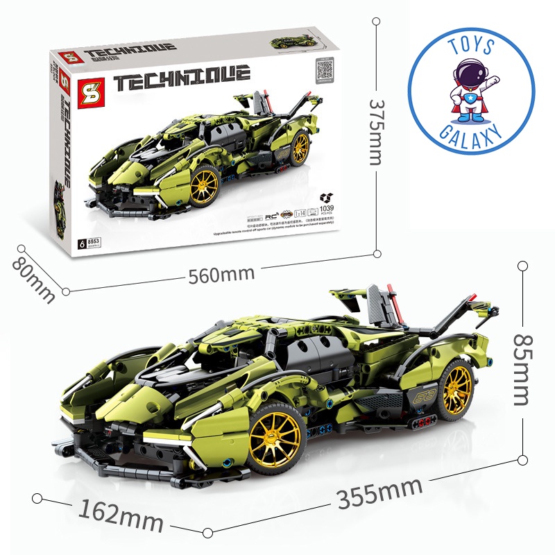 Đồ Chơi Lắp Ráp Kiểu LEGO Mô Hình Điều Khiển Từ Xa RC Siêu Xe Lamborghini V12 Vision GT SY8553