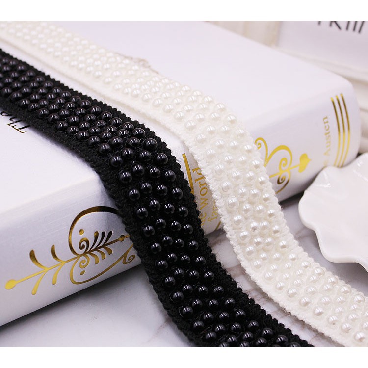 FREESHIP ĐƠN 99K_ Dải dây ruy băng chiffon có đính ngọc trai giả