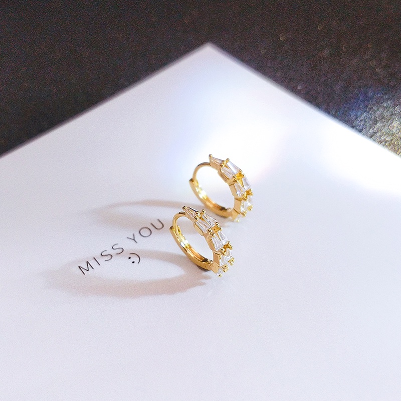 Bông tai JIUDUOLAN màu vàng đính đá zircon tinh tế hợp thời trang dễ phối đồ trang sức cho nữ