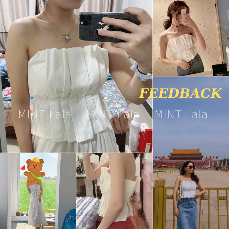 Áo Cúp Ngực Xếp Ly Áo Ống Thiết Kế Thanh Lịch Hot Girl [CÓ SẴN]