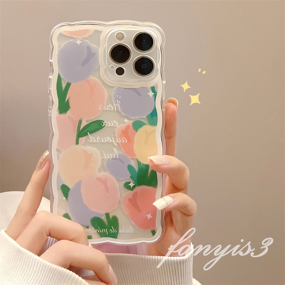 Ốp Điện Thoại Mềm Trong Suốt Họa Tiết Hoa Tulip Cho For iPhone 13 12 11 Pro Max X XR Xs Max 7 8 Plus SE 2020