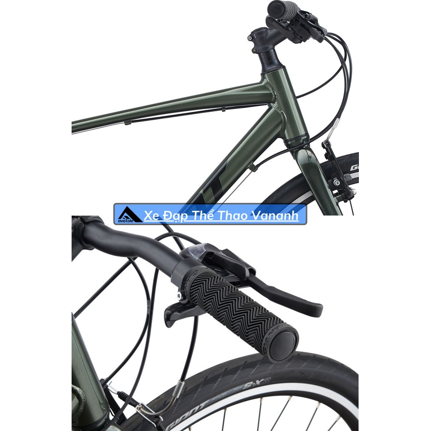 Xe đạp đường trường Giant Escape 3-2021, Khung sườn hợp kim nhôm ALUXX, Bộ group Shimano Tourney 21 speed, Màu xanh dươn