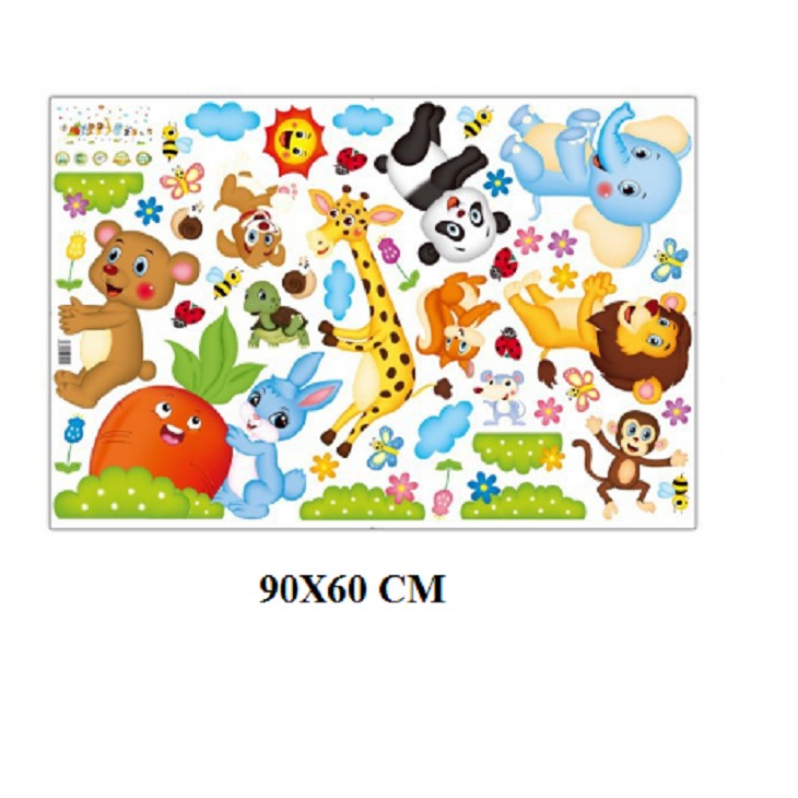 Decal dán tường đàn thú kéo củ cải | BigBuy360 - bigbuy360.vn