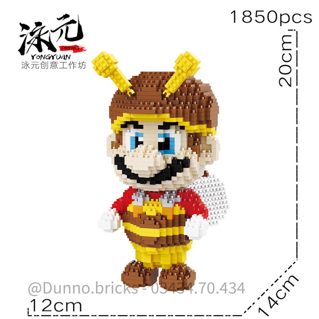 Đồ chơi lắp ráp xếp hình Cóc xanh và Mario