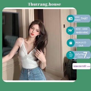 Áo croptop kiểu nữ hai dây đan chéo thun tăm Basic đẹp và sexy M28