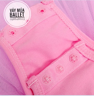 Váy múa ballet 3 nơ tím cao cấp