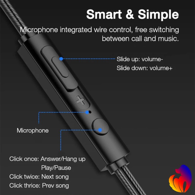 Tai Nghe Nhét Tai Bh T2 Jack 3.5mm Có Micro Tiện Dụng