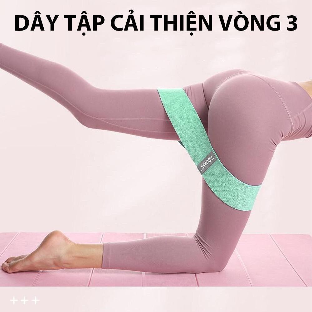 Bộ 3 dây mini band tập mông chân đùi , Dây kháng lực tập gym yoga chính hãng Aolikes 3604 2 phiên bản màu