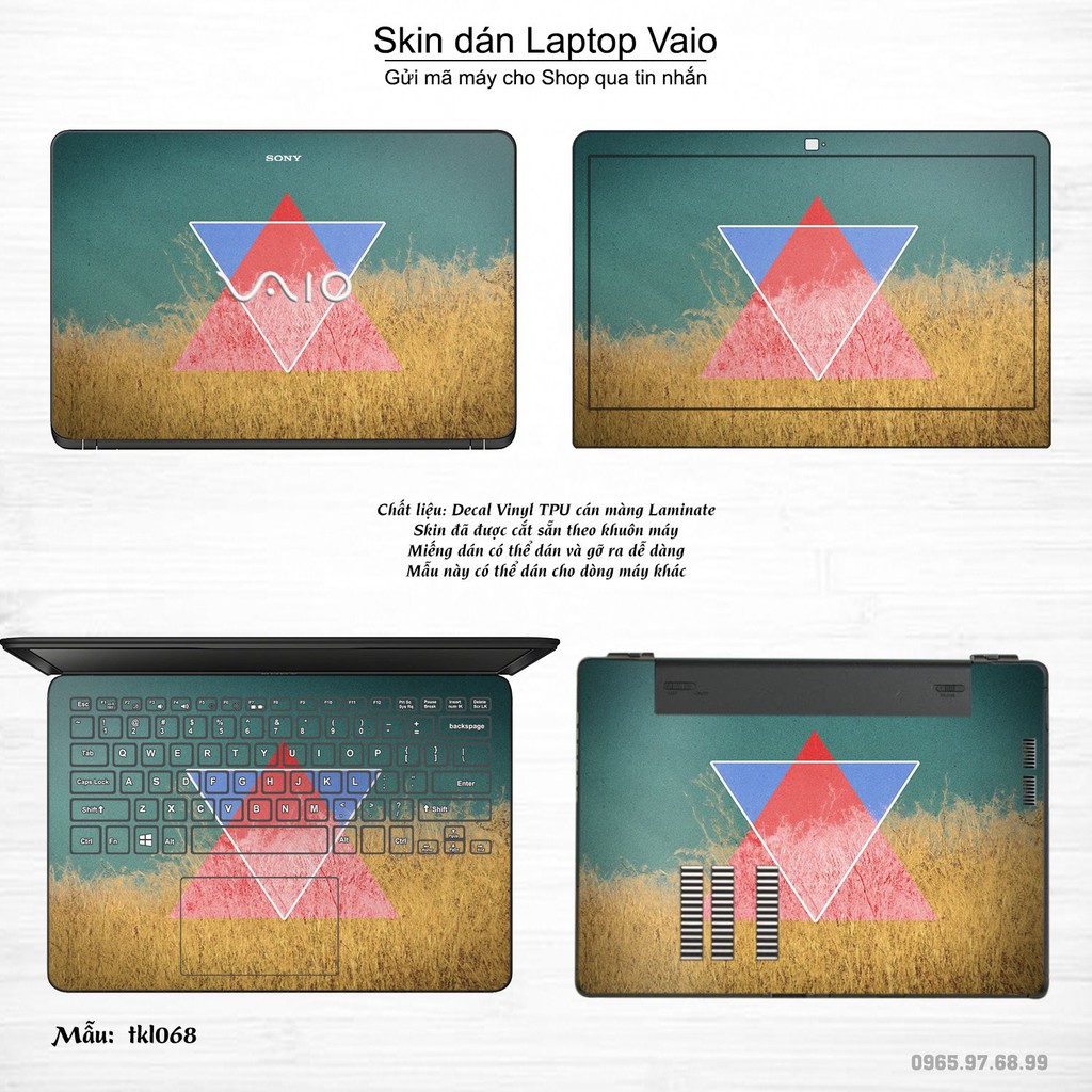 Skin dán Laptop Sony Vaio in hình thiết kế nhiều mẫu 7 (inbox mã máy cho Shop)