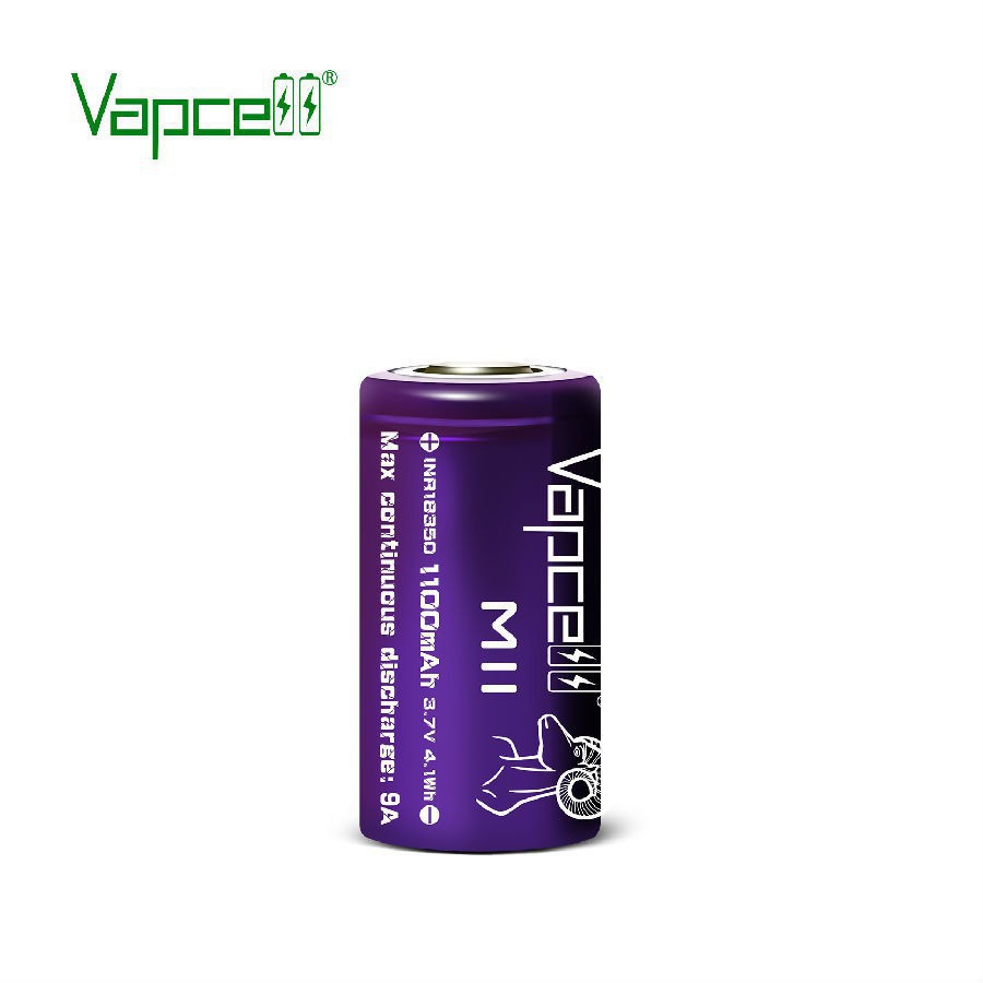 [HÀNG CAP CẤP] PIN SẠC DỰ PHÒNG VAPCELL INR18350 DUNG LƯỢNG 1100MAH DÒNG XẢ 9A