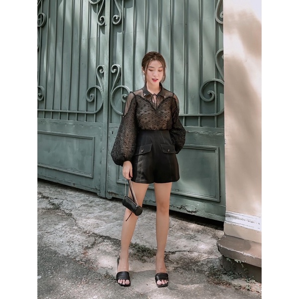 MAVEN - Quần váy đen dáng chữ A Nicole