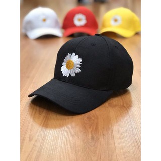 Mũ , nón lưỡi trai kaki đen có thêu hoa cúc siêu Hot phù hợp cho cả nam và nữ