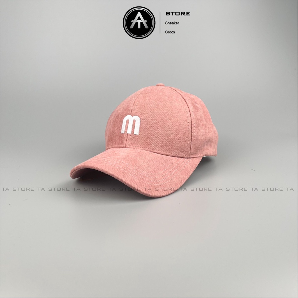 Mũ lưỡi trai thêu chữ M chất nhung cao cấp