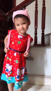 Váy lanh lụa  cho bé gái