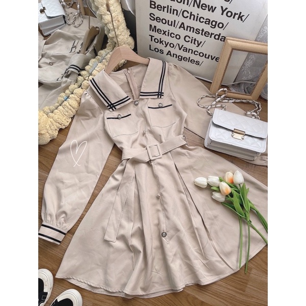 VÁY SƠMI KÈM NỊT