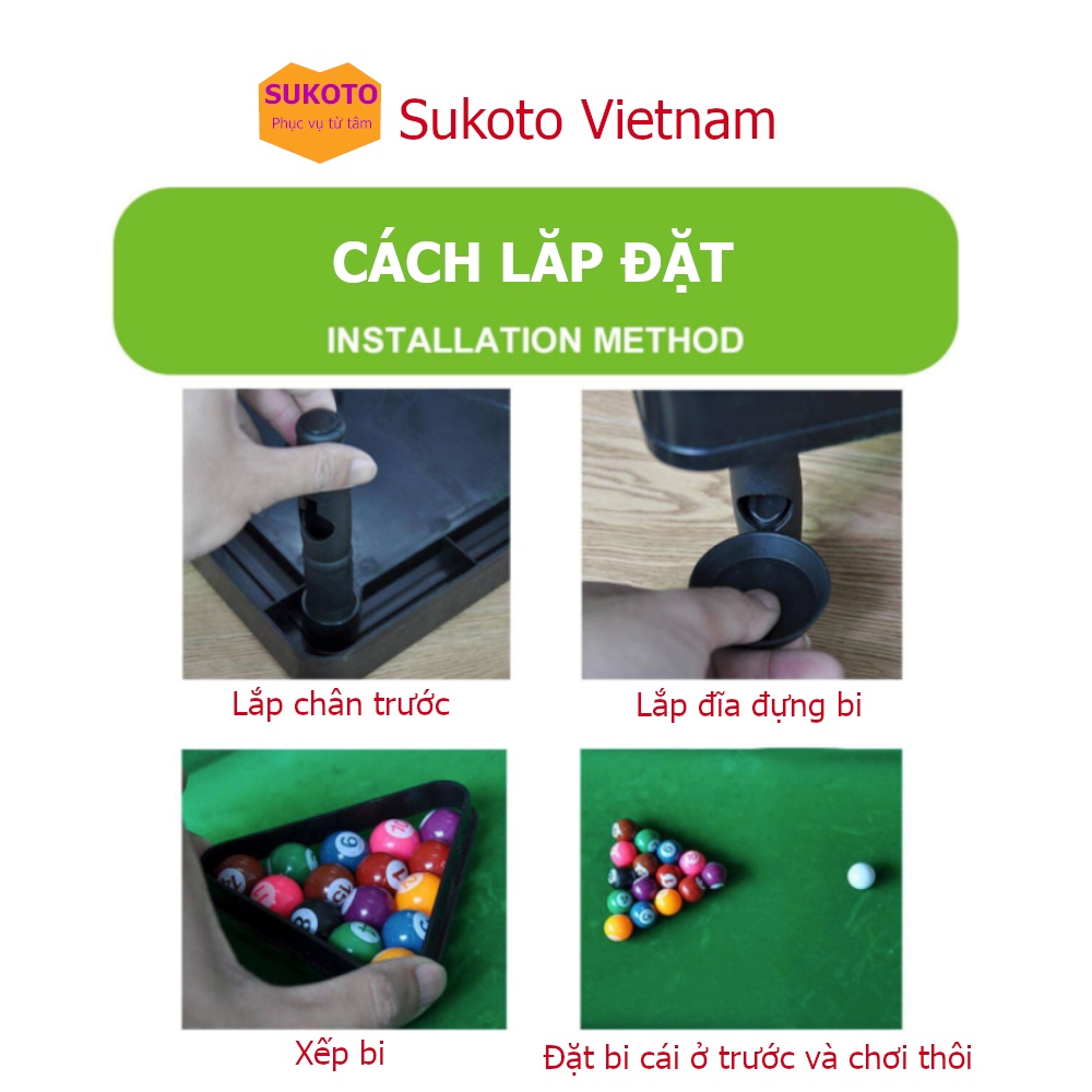 Bộ bàn bi a cao cấp cỡ lớn 15x37x49 - Đồ chơi giải trí kết nối gia đình