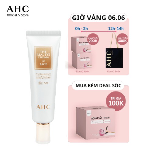 Kem Mắt Chống Lão Hóa Cho Mắt Và Mặt AHC The Real Eye Cream For Face Pure (60ml/Tuýp)