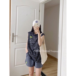 Set áo tank top ngựa vằn